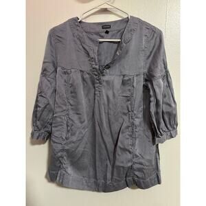 Madison Gray Popover Blouse Women’s Small 3/4 Sleeve Lightweight Casual Top
